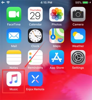 Sincronizarea muzicii pe un iPhone pentru Enjox (pasul 5)