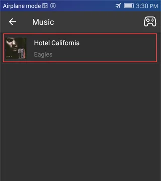 Folderul cu muzică sincronizată afișat în aplicația Enjox Remote pe Android (pasul 3)